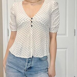Zara polka dot blouse